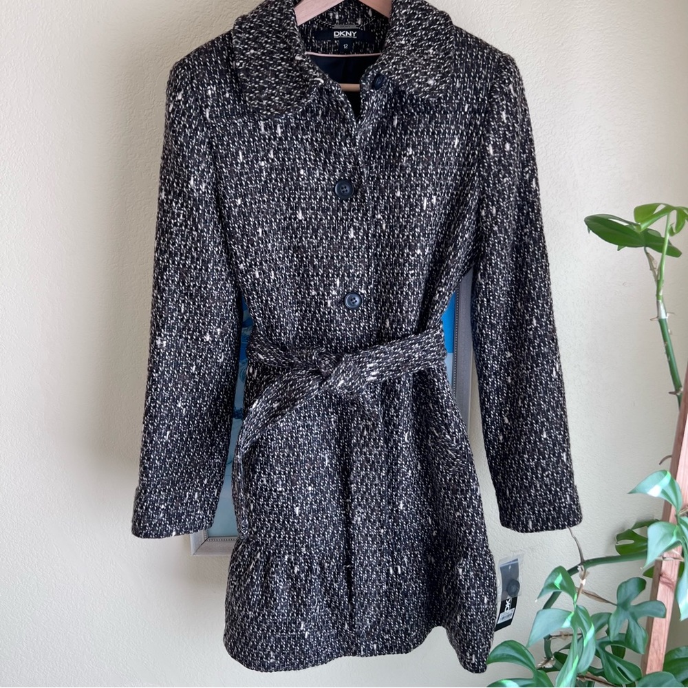 DKNY Ruffle Wool Coat